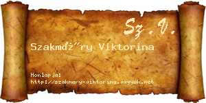 Szakmáry Viktorina névjegykártya
